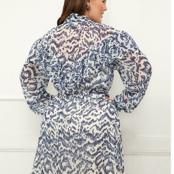 ELOQUII Elements - Women's Plus Size 19- Tie Neck Fit and Flare Dress - NWOT - Picture 2 of 9